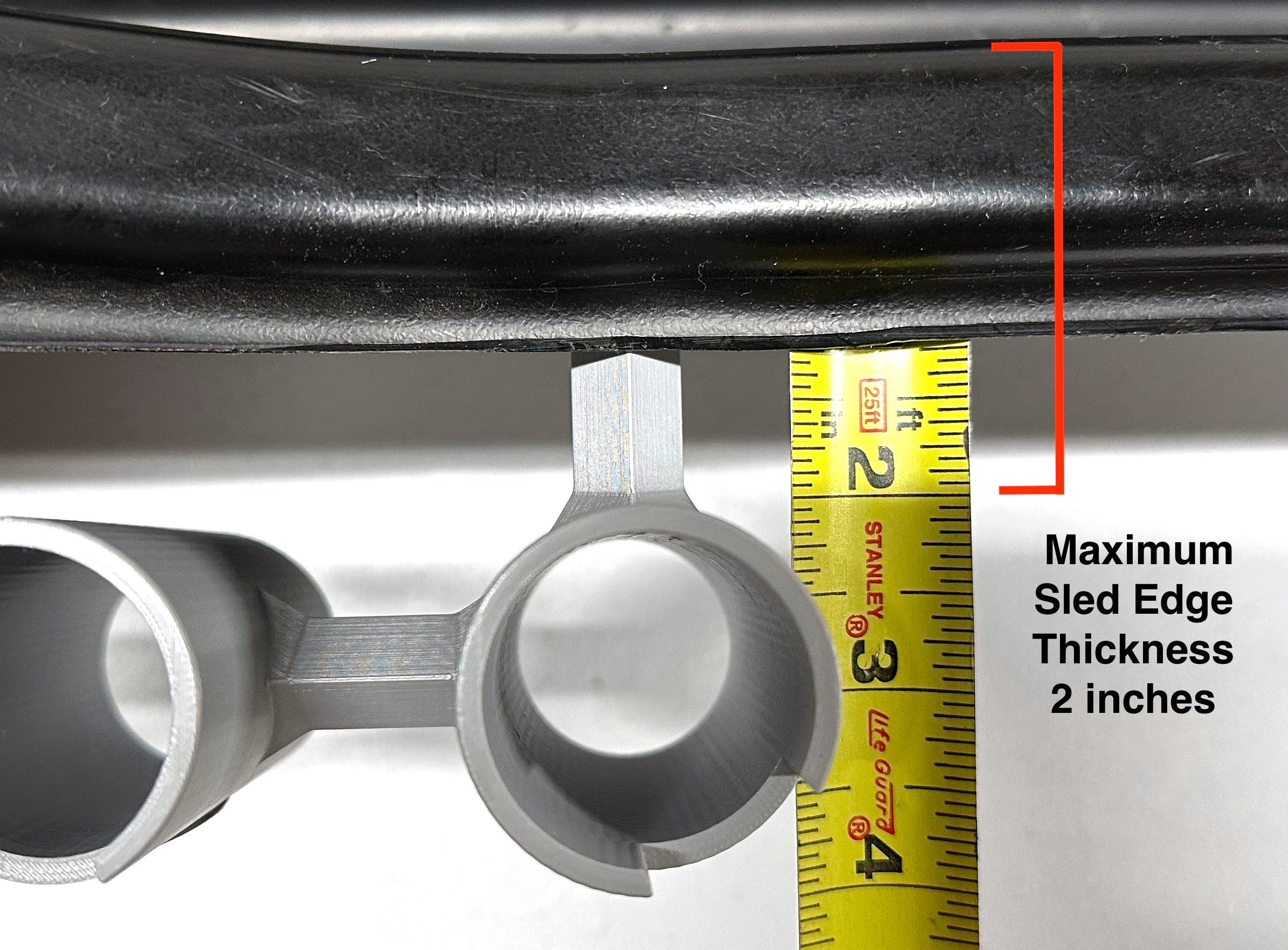 Ice Fishing Sled Rod Holder, Sled Edge Thickness