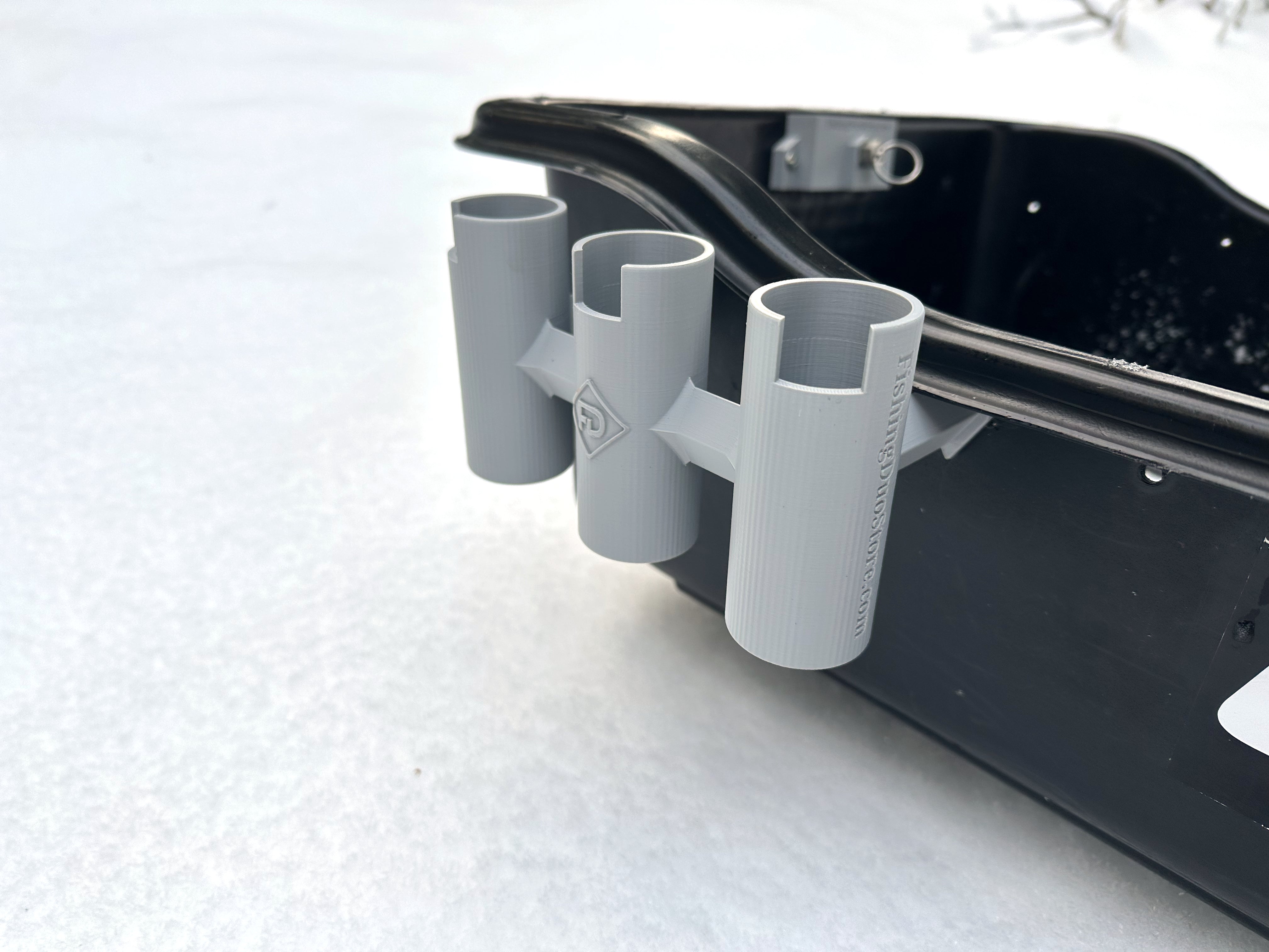 Ice Fishing Sled Rod Holder, Attached To Ice Sled Left Side