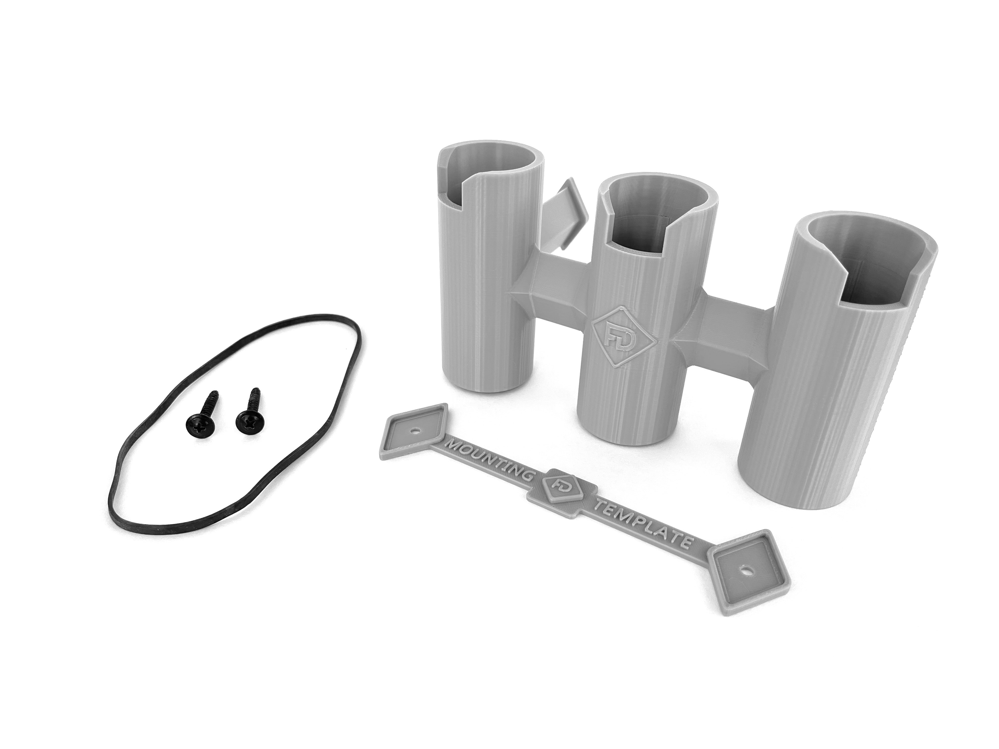 Updated ice fishing sled rod holder with included parts